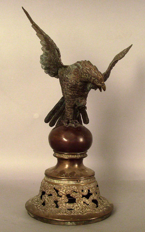 Appraisal: Brass eagle finial th c h