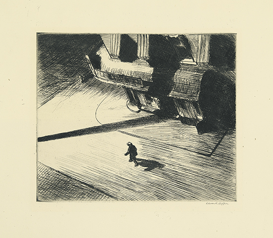 Appraisal: EDWARD HOPPER Night Shadows Etching x mm x inches full