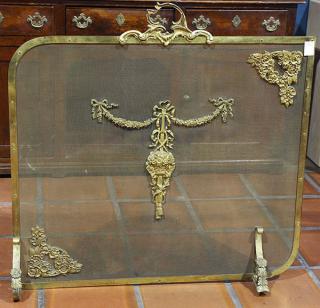 Appraisal: Louis XVI style firescreen Louis XVI style firescreen having gilt