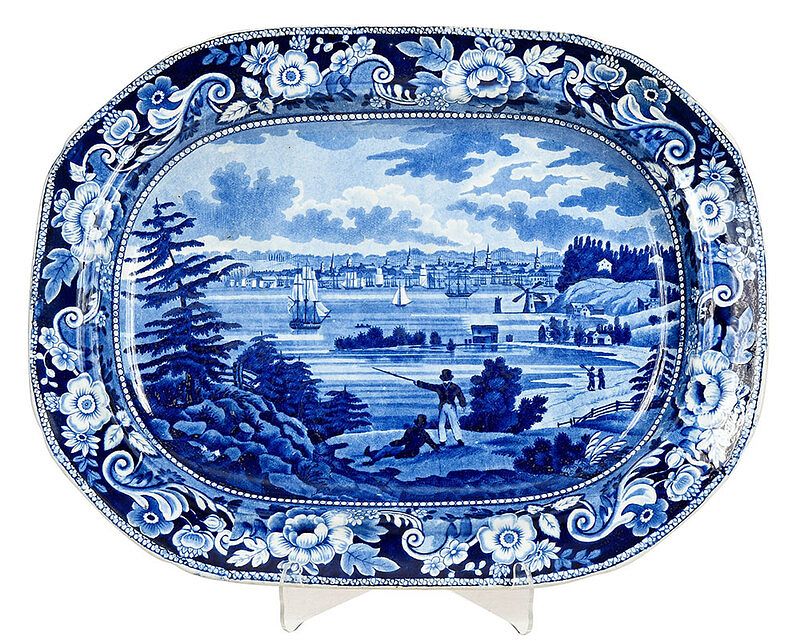 Appraisal: Historical Blue Staffordshire Platter New York British th century blue