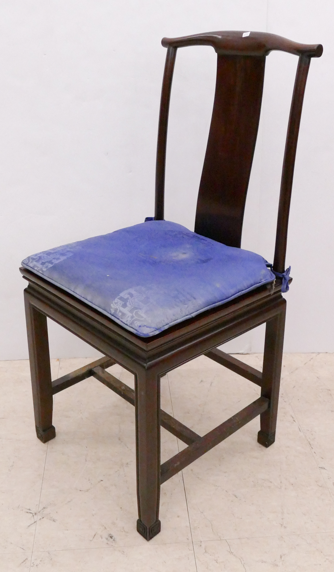 Appraisal: Chinese Rosewood Yoke Back Sidechair- x x ''