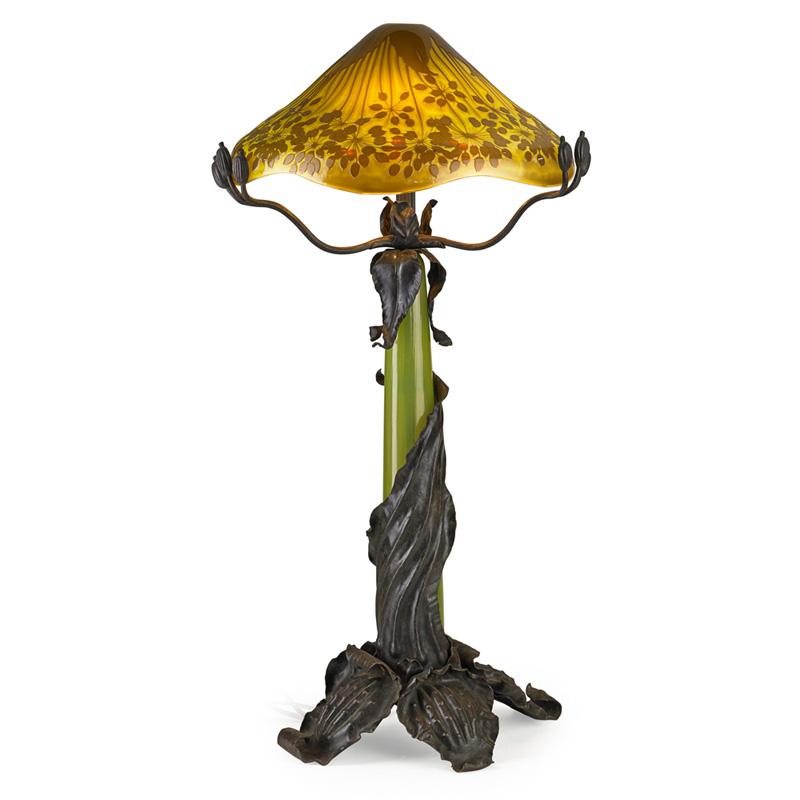 Appraisal: GALLE Exceptional table lamp GALLE Exceptional and rare dill table