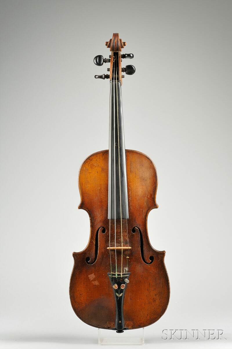 Appraisal: Saxon Violin c unlabeled branded HOPF below the button length