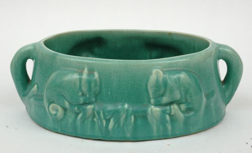 Appraisal: MEL-ROSE WARE Victoria circa Oval earthenware jardiniere moulded with possums