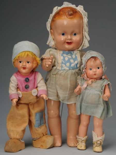 Appraisal: Lot of Composition Dolls Description American Ca - Freundlich Baby