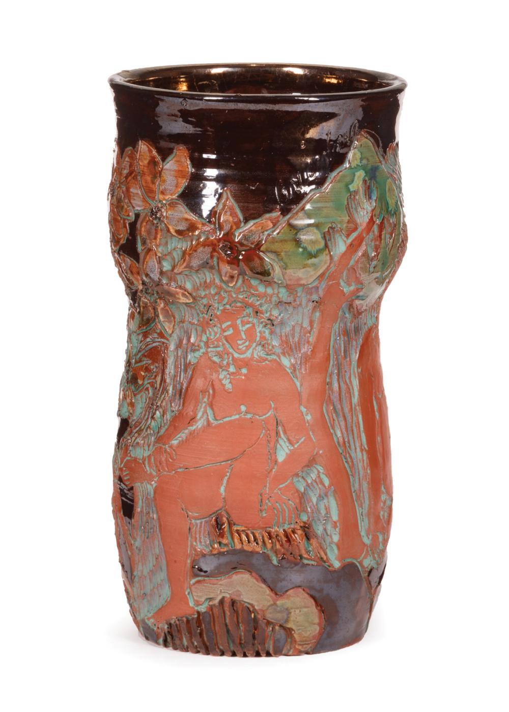 Appraisal: JoAnn Greenberg American New Orleans - Ceramic Vase Nudes in