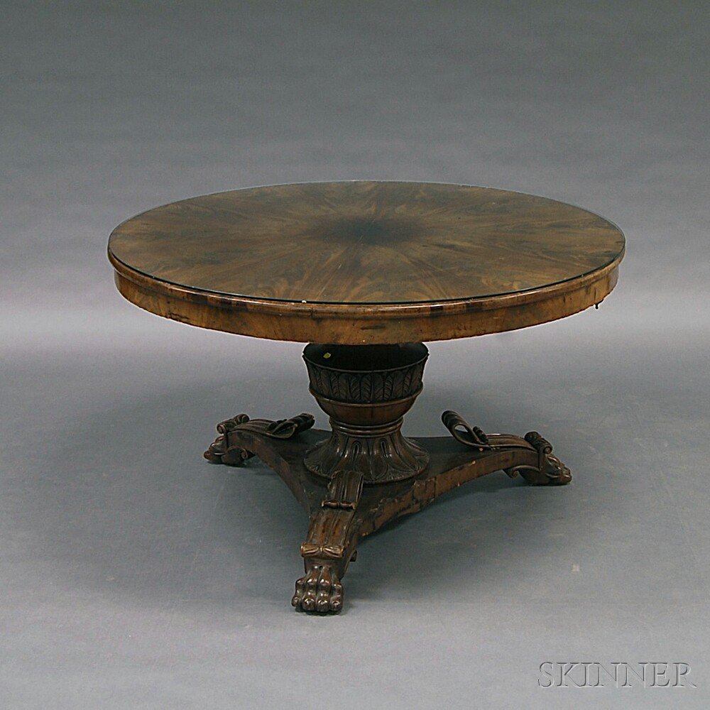 Appraisal: William IV Mahogany and Mahogany Veneer Round Table England th