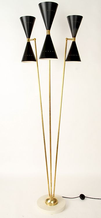 Appraisal: ITALIAN BRASS FLOOR LAMP MANNER STILNOVO An Italian brass floor