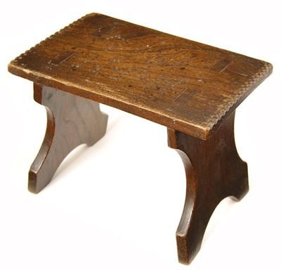 Appraisal: A Victorian child's elm stool the top punched initials and