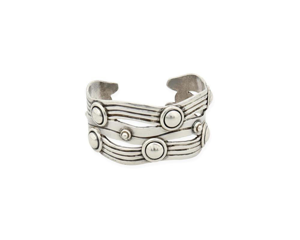 Appraisal: A William Spratling River of Life silver cuff bracelet -