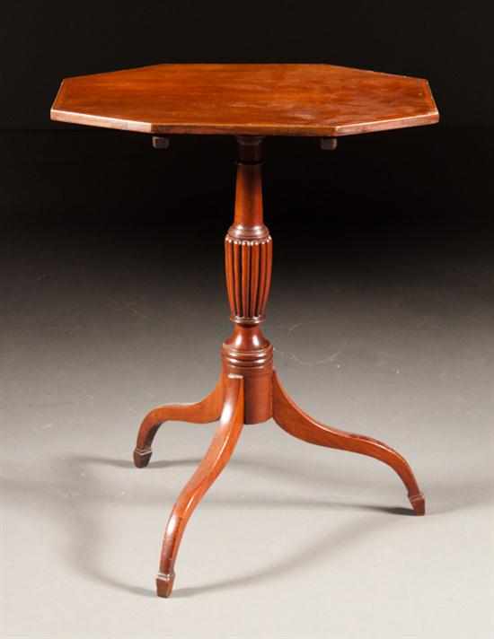 Appraisal: Federal banded mahogany octagonal tilt-top candlestand Massachusetts first quarter- th