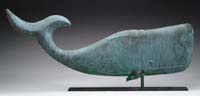 Appraisal: MOLDED COPPER WHALE WEATHERVANE th Century Three dimensional whale has