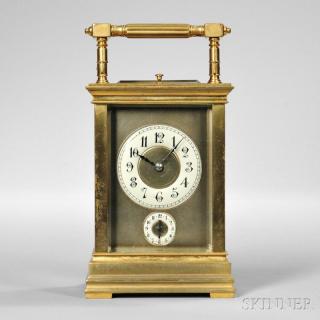 Appraisal: Half Grand Sonnerie Repeating Carriage Clock with Alarm France c