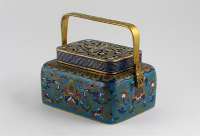 Appraisal: A Chinese cloisonn basket and cover with bright enamels the