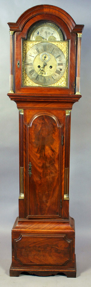 Appraisal: - th C English Mahogany Tall Case Clock English mahogany