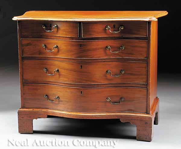 Appraisal: A Good George III Mahogany Serpentine Chest of Drawers c