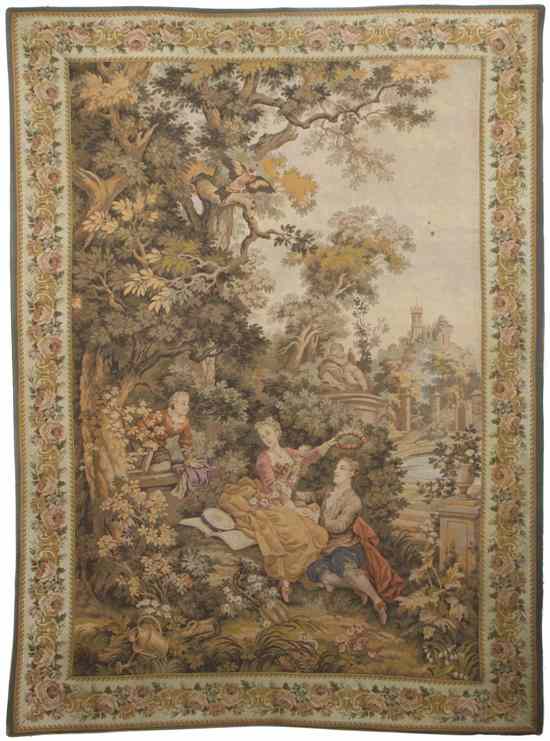 Appraisal: A French Tapestry JP Paris Panneaux Gobelins Intruder depicting a