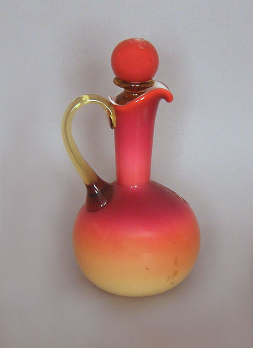 Appraisal: Wheeling peach blow cruet h