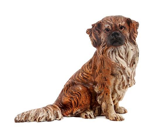 Appraisal: An Austrian Cold Painted Bronze Tibetan Spaniel Height inches An