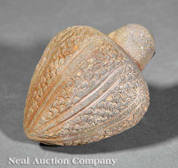 Appraisal: A Stoneware Fire Bomb possibly Roman of hollow teardrop form