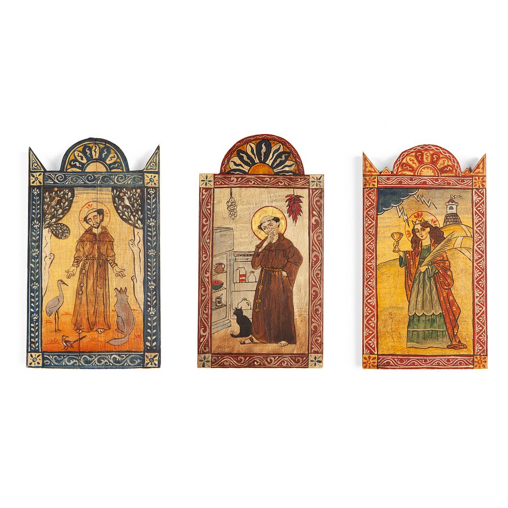 Appraisal: Juan Wijngaard Group of Three Retablos Juan Wijngaard Dutch-American th