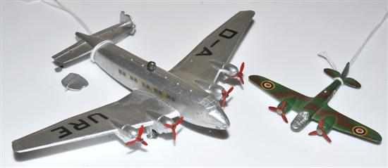 Appraisal: TWO DINKY PLANES INCLUDING N PRE-WAR JUNKERS JU AIRLINER WITH