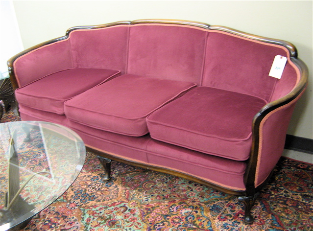 Appraisal: QUEEN ANNE STYLE SOFA AND ARMCHAIR SET American c 's