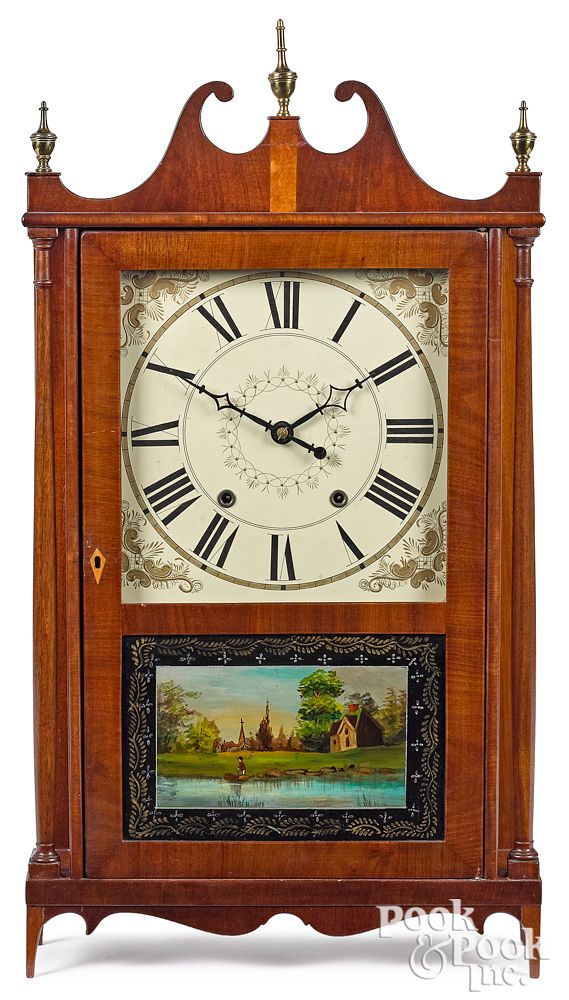 Appraisal: Eli Terry Jr Federal pillar and scroll clock Eli Terry