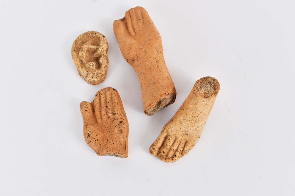 Appraisal: FOUR TERRA COTTA FIGURAL FRAGMENTSHellenistic Period circa B C E