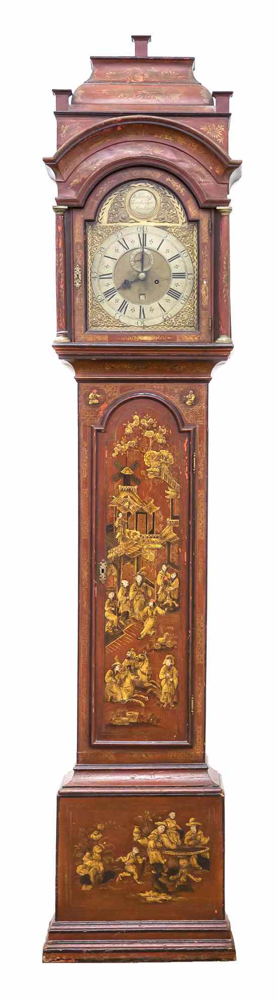 Appraisal: A George II Chinoiserie Lacquered and Parcel Gilt Tall Case