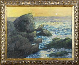 Appraisal: Painting Sunset on the Waves American School th century Sunset