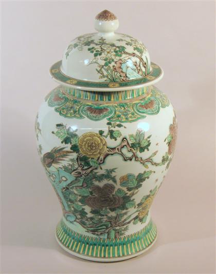 Appraisal: Large Chinese covered famille verte jar th century The finial