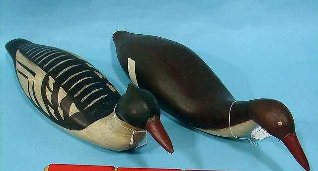 Appraisal: Pair of Merganser decoys by Larry F Blass Cumberland MD