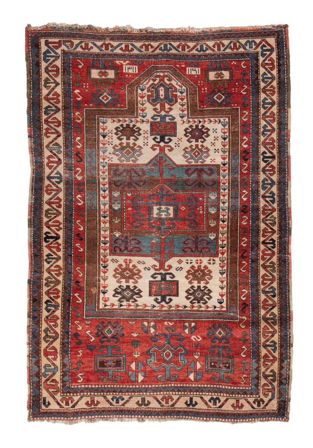 Appraisal: KAZAK PRAYER RUG X TH CENTURYKAZAK PRAYER RUG ' X