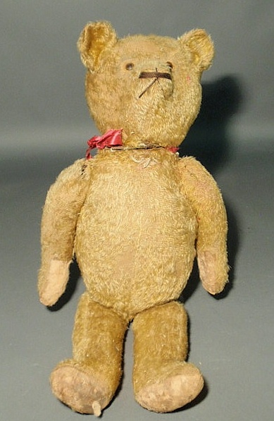 Appraisal: Vintage gold mohair teddy bear As found h x w