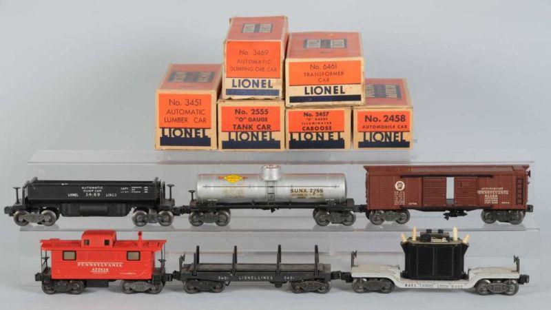 Appraisal: Lot of Lionel Freight Cars in OB Description Post-war Includes