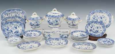 Appraisal: Staffordshire Child's Dinner Service ca th Century Blue and white