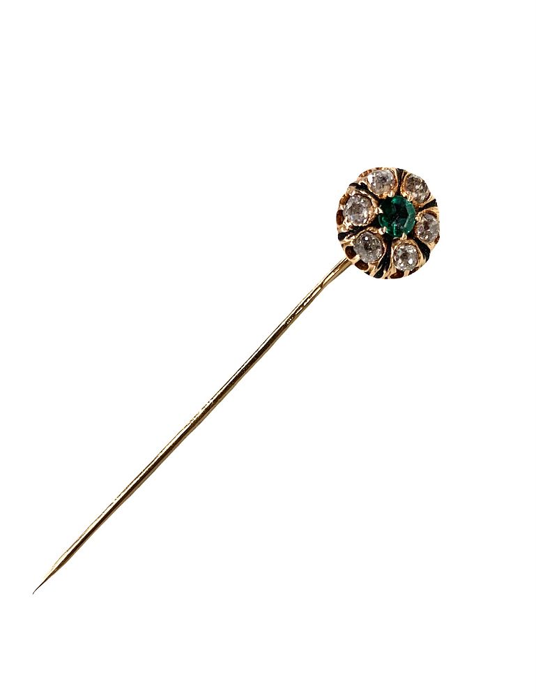 Appraisal: Russian Empire Gold Diamond Pin Russian Empire Gold Diamond Pin