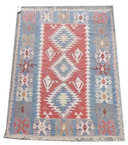 Appraisal: Hand-tied Turkish Oushak Kilim rug approx ' l ' w