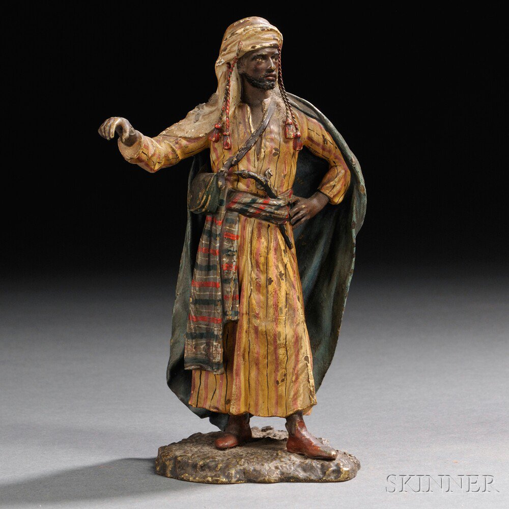 Appraisal: Bergman Vienna Cold-painted Bronze Figure of an Arab Austria c