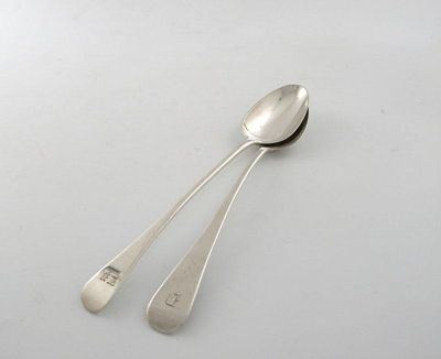 Appraisal: A George III silver old English pattern basting spoon the