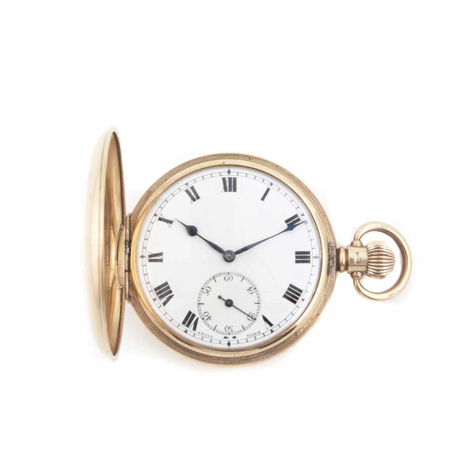 Appraisal: A k gold demi-hunter cased pocket watch Swiss jewel keyless