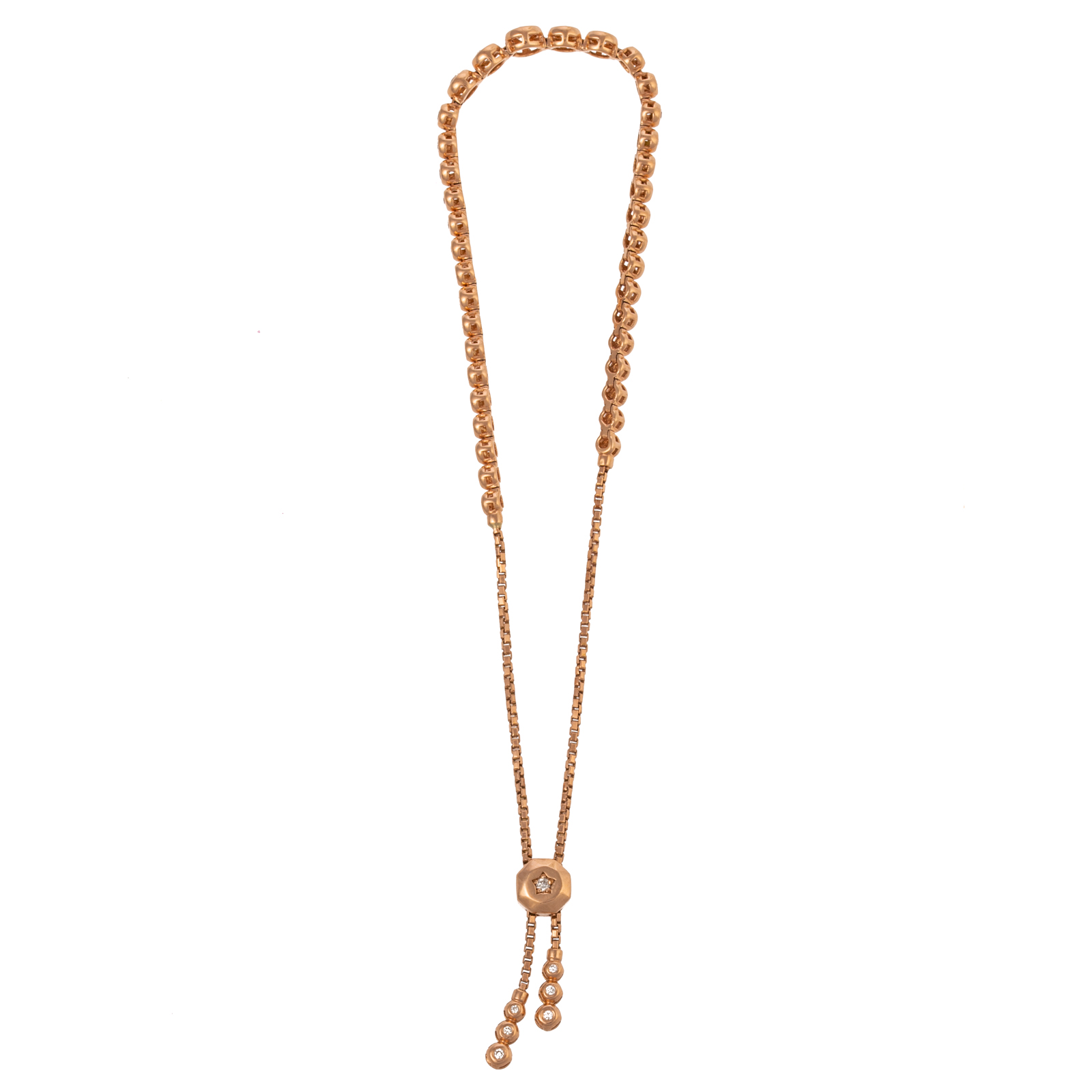 Appraisal: A K ROSE GOLD DIAMOND ADJUSTABLE BRACELET K rose gold