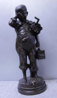 Appraisal: TASSO T Signed Patinated Bronze of a Young Boy Holding