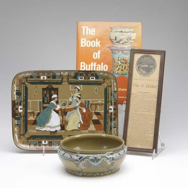 Appraisal: BUFFALO POTTERY Four pieces Deldare Ware Heirlooms tray an Emerald