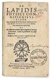 Appraisal: SCIENCE Hoghelande Theobald van De lapidis physici conditionibus liber Quo