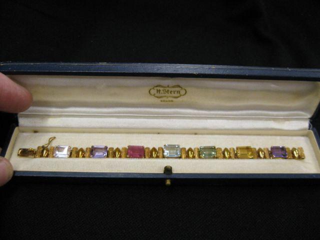 Appraisal: Gemstone Bracelet rectangular gems totaling carats includes amethyst citrine green