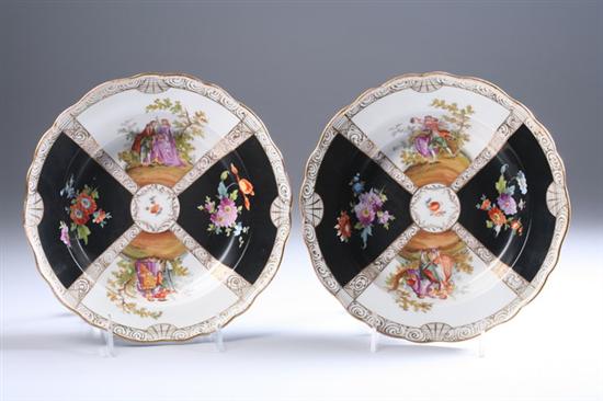 Appraisal: PAIR OF MEISSEN PORCELAIN SOUP PLATES late th century impressed