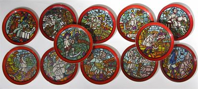 Appraisal: A set of Poole Pottery limited edition Medieval Calendar plates