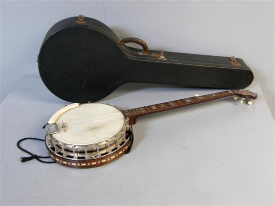 Appraisal: Rosewood and mother of pearl inlaid banjo by Regal